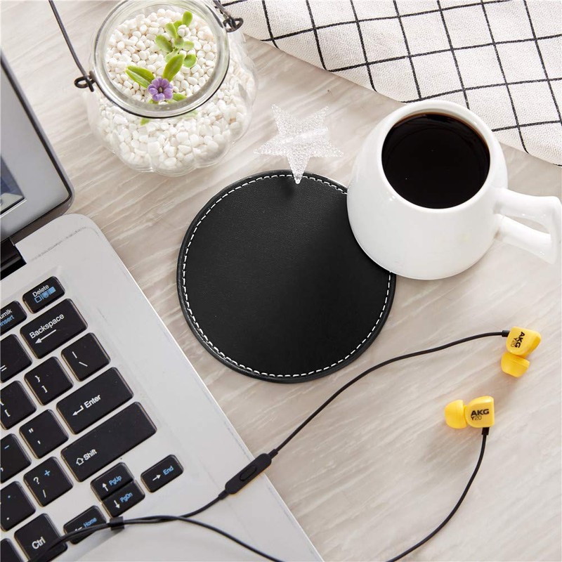 Coasters for Drinks, Thipoten Leather Coasters with Holder, Protect Furniture