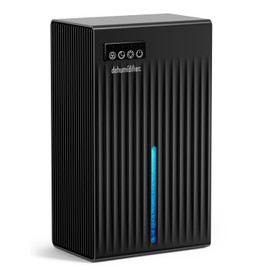POOYUPPC Dehumidifier for Home, 95 OZ Water Tank, (1000 sq.ft) Dehumidifiers for Bathroom Bedroom Basement with Drain Hose, Auto Shut Off Black