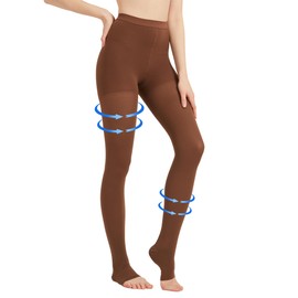 AMZAM® Medizinische Kompressionsstrümpfe für Damen und Herren, offene Zehen, blickdicht, feste Unterstützung, 15–20 mmHg, abgestufte Kompressionsstrümpfe helfen Schwellungen, Ödeme, Krampfadern