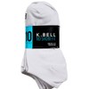 K. Bell - Calcetines invisibles para mujer, color blanco, 10