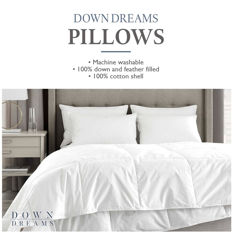Down Dreams Manchester Mills Classic Pillows - King/Medium Support 2-Pack