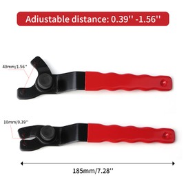 KINMINGZHU Adjustable Pin Wrench for Angle Grinder Machine,Grinder Spanner ​Wrench (Red)