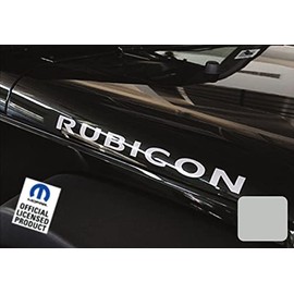 Decal Mods Rubicon Hood Decals Stickers fits Jeep Wrangler Rubicon JK (2007-2018) & TJ (1997-2006) Set of 2 [Metallic Silver] SJ4T6