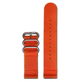 Panatime Ballistic Nylon Watch Band | Two-Piece | Orange | Brushed Hardware - 26mm x 26mm, Brushed