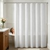 Mould Resistant White Shower Curtains with Hooks, Heavy Duty Polyester