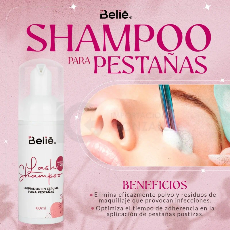 Kit Lash Shampoo Espuma Y Brocha Para Extensiones Pestañas