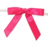 2" Hot Pink Pre-Tied Satin Gift Bows with Twist Ties - 12/Pack - 1 Pack