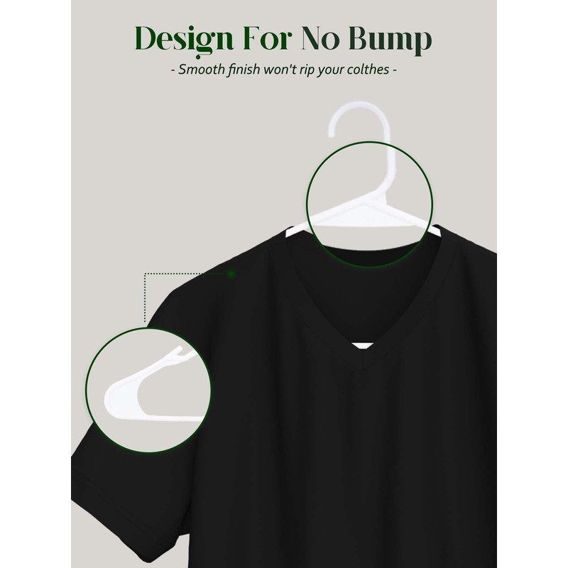 Cozymood Plastic Notched Hangers 50 Pack, Space Saving Tubular Clothes