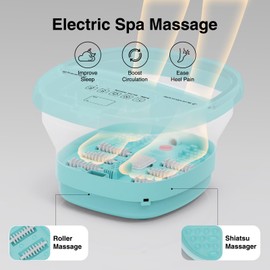 torktak Pedicure Foot Spa with Bubble and Heat,Collapsible Foot Soaking Tub with Remote Control,Pedicure Tools for Feet,Foot Bath Soak Tub Gift for Women/Men,Mom/Dad