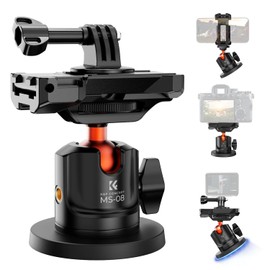K&F Concept Magnetic Camera Mount for GoPro, Strong Magnetic Mount with 360° Rotating Ball Head, Magnetic Holder, Smartphone Holder, Compatible with Action Camera, DJI OSMO Action, Insta360