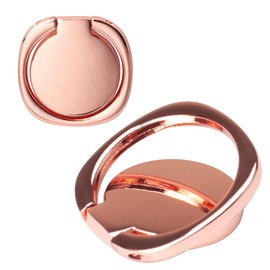 [2 Pack] Matte Rounded Corners Ultra-thin Cell Phone Ring Holder Stand,360 Degree Rotation and 180 Degree Adjustable Finger Ring Kickstand with Frosted Metal Phone Grip (Rose Gold)