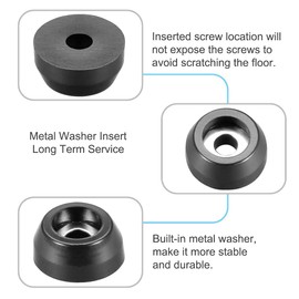 sourcing map Rubber Feet Bumper Pads Diameter 11 x 9 x Height 5 mm Black Pack of 30