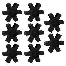 Zarique 8 Pcs L095 Flexible NBR Rubber Spider Inserts Solid Type Spider Center Inserts Fits for L Jaw Coupling Set, Black