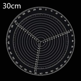 Chiloskit 200 mm / 300 mm Centre Finder Tool Woodworking Compass for Wood Turner Bowls Lathe Clear Acrylic Drawing Circles Diameter (Large 30 cm)