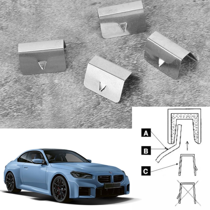 20 Pcs Wind Deflector Clips - Stainless Steel Windshield Clips
