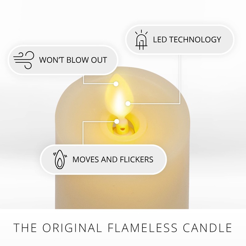 Luminara Classic Slim Flameless LED Candle, Ivory 2" x 4.5,