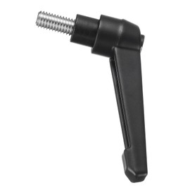 sourcing map Adjustable Clamping Lever Handle M8 x 15mm Metric 304 Stainless Steel Male Threaded Stud Hand Knobs Push Button Ratchet Rotating Screw Handles Bolts with Locking Lever Black