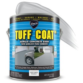 Dyco Tuff Coat Acrylic Concrete Stain, Deep Base, 1 Gallon, Adheres to Bare and Painted Concrete Surfaces, Concrete Stain and Sealer Outdoor & Indoor, Concrete Floor Stain