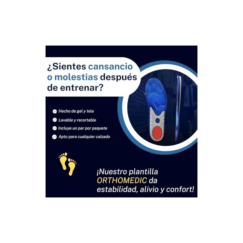 Plantilla de Gel para Hombre Talla 27‑29 – Recortable