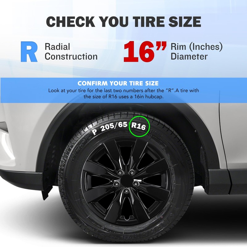 AUTOWIKI 16” Hubcaps for 2009-2019 Toyota Corolla & 2009-2014 Toyota