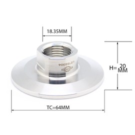 QiiMii Sanitary Female Threaded Pipe Fitting to 2 Inch Tri Clamp (OD 64mm Ferrule) (Pipe Size: 1/2" NPT)