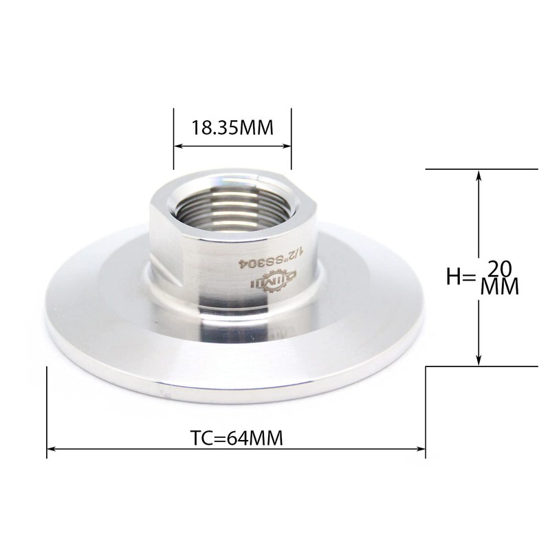 QiiMii Sanitary Female Threaded Pipe Fitting to 2 Inch Tri
