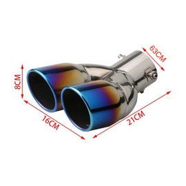 2.5 Inch 63 mm Inlet Double Tips Silencer 3 Inch Outlet Stainless Steel Car Rear Throat Double Exhaust