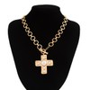 ONBRIG Chunky Gold Necklace Trendy Big Cross Necklace for Women