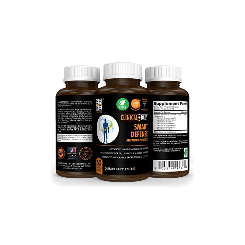 CLINICAL DAILY Smart Defense Mega Spore Probiotic. Bacillus Subtilis Spore