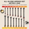 ironcube Ratcheting Wrench Set For Men: 16-Piece Metric & SAE
