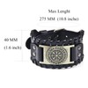 Thajaling Antique Men's Black Leather Cuff Bracelet, Leather Wrist Band