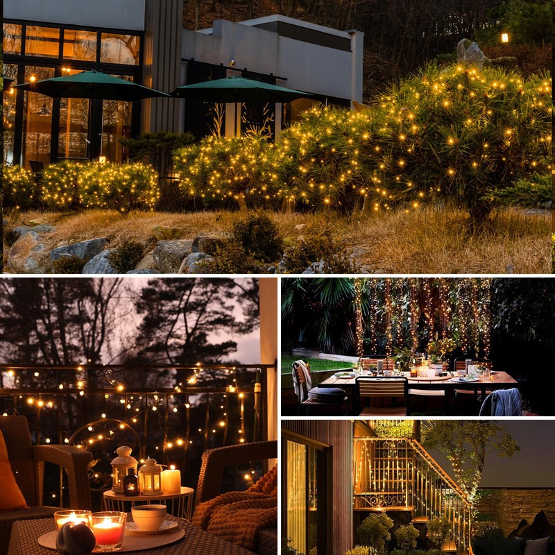 btfarm 4 Pack Solar String Lights Outdoor - Total 132FT