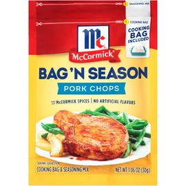 McCormick Bag 'N Season Pork Chops Cooking Bag & Seasoning Mix 1.06 oz (Pack of 6)