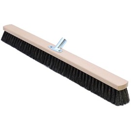 Hall Broom Natural Hair 80 cm - Workshop Broom with Metal Handle Holder - Indoor Broom with Natural Hair Bristles - Industrial Broom Made of Beech Wood - Horsehair Broom for Dust and Fine Dirt