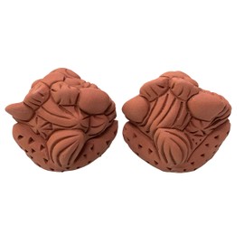 Okinawa Souvenir Shisa Figurine Mini Entrance Pair Unglazed Play Shisa