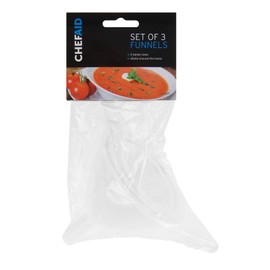 Chef Aid White Plastic Funnels, Set of 3