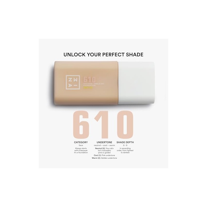 3INA - The Every Single Day Foundation SPF 50 612