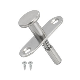 sourcing map Plunger Latches 1.77 x 1.77 Spring Loaded Latch Cabinet with 2 Pcs M4 Screw Screws Spring-Loaded Bolt Plunger Latch for Furniture Bed Door Silver