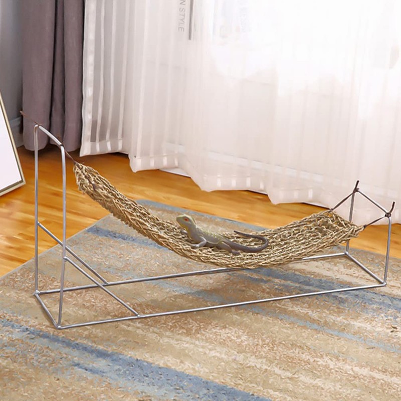 Mipcase 2Pcs Reptile Seagrass Hammock Lizard Hammock Hanging Ladder Lounger
