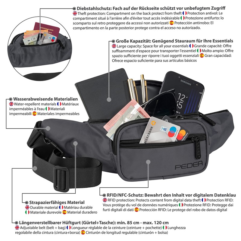PEDEA Trend* Waterproof Bum Bag with Zip for Men and