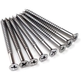 Hinge Outlet Polished Chrome Wood Screws 9 X 3 Inch for Residential Door Hinges - 24 Pack