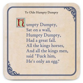 Brainbox Candy - Funny Rude 'Humpty Dumpty Coaster' - Small Gift Ideas For Him Her - Friends Birthday - Housewarming Present - New Home Gift - Funny Gifts For Women Men