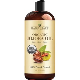 Handcraft Blends USDA Organic Jojoba Oil - Cold-Pressed 473 ml - 100% Pure and Natural - Premium Grade Carrier Oil for Skin and Hair - Hair and Body - Massage - Hexane-Free