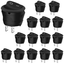EIH1 Pack of 15 Toggle Switch 12 V On/Off Lockable with Self-Locking Mini 2 Pin Rocker Switch for Installation Motorhome Switch Button Model Making Car Boat Household Appliances Lamp Switch Lockable,