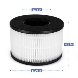 Slevoo Air Purifier Filter Replacement for BS-03, 3-in-1 HEPA Air Filter Replacement Compatible BS-03 HEPA Air Purifiers