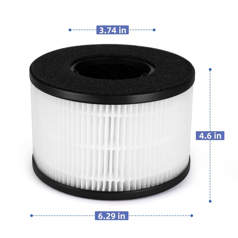Slevoo Air Purifier Filter Replacement for BS-03, 3-in-1 HEPA Air