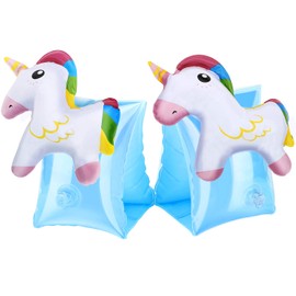 HeySplash Inflatable Arm Bands for Kids Floatation Sleeves Floats Tube Water Wings Swimming Arm Floats Cute, Unicorn