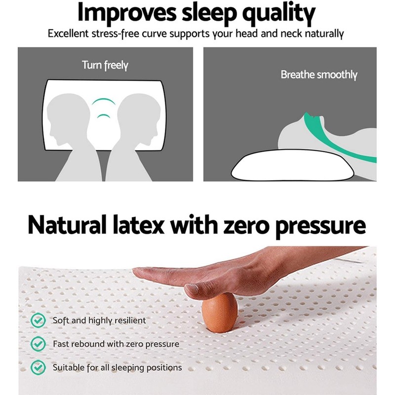 Bouhmoy Talalay Latex Pillow Sleeping Bed Pillow - Luxury Queen