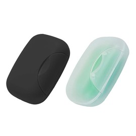 2 Pcs Soap Dish with Lid Travel Soap Case Soap Bar Travel Soap Leakproof Soap Box Container Holder closable Soap Bar Dish Storage for Shower Travel Hiking Bathroom and Camp (2, black&clear)
