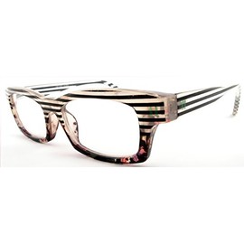 FUSHIDA JW1201 Fashion Reading Glasses for Women Clear Strip 4.00